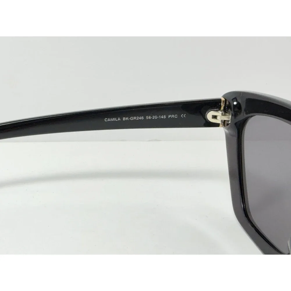DIFF Eyewear Camila BK GR246 Women's Black Cat Eye Sunglasses 58mm UV Protection